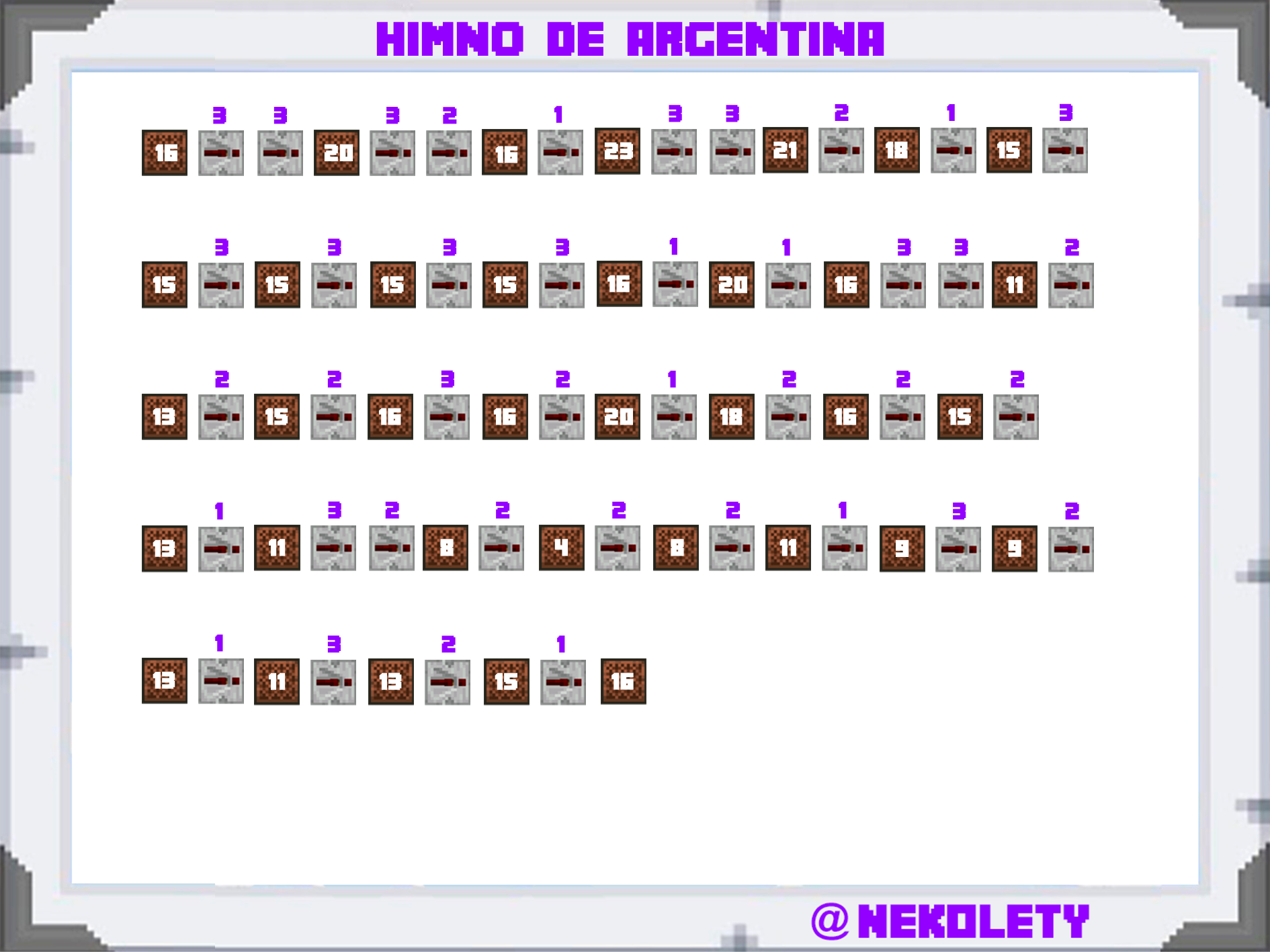 Himno de argentina en Minecraft