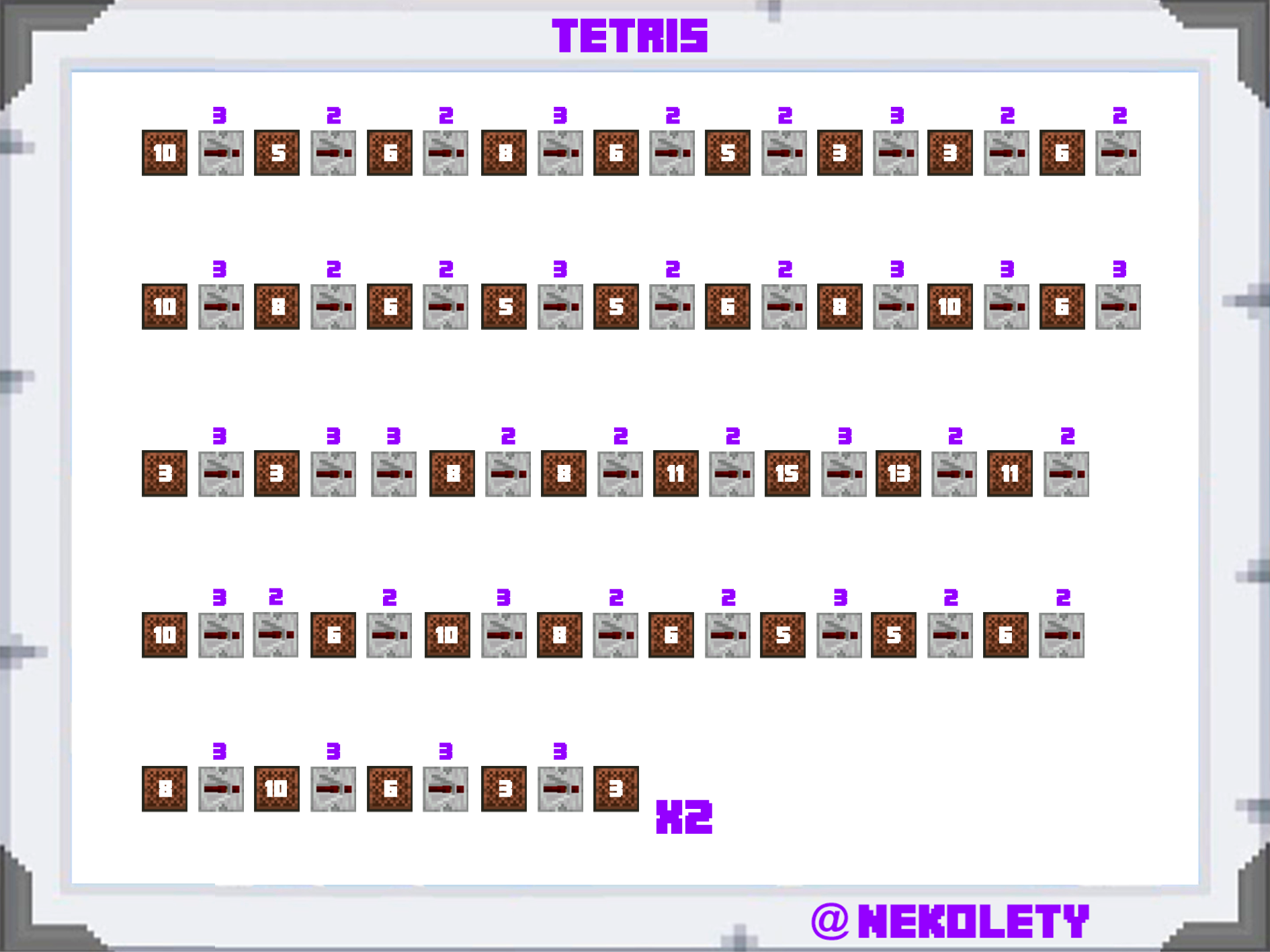 Melodía del tetris en Minecraft