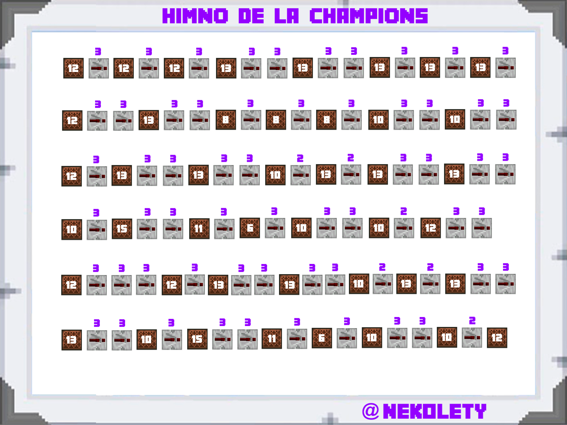 Himno completo de la champions en Minecraft